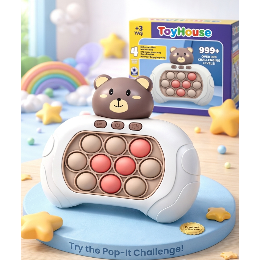 ToyHouse™ Işıklı Popit Oyun Konsolu – Refleks & Dikkat Geliştirici